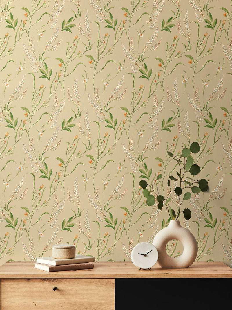 Hoopla Walls Coral Blossom Springtime Meadow wallpaper 10m, UK version