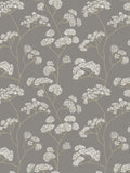 Hoopla Walls Charcoal Elderflower Trail 10M Wallpaper