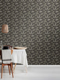 Hoopla Walls Charcoal Elderflower Trail 10M Wallpaper