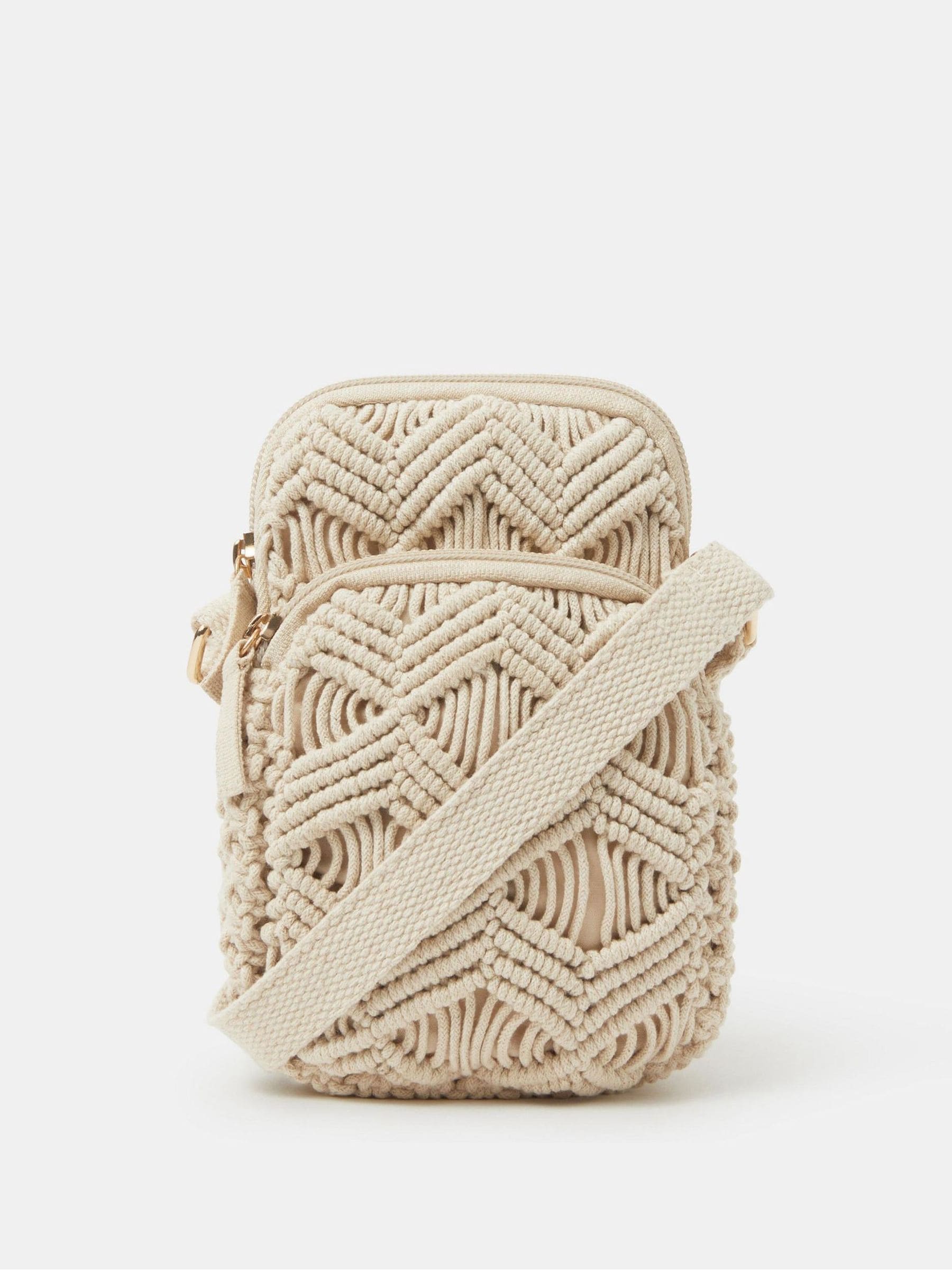 Accessorize cream macrame phone bag (British brand)