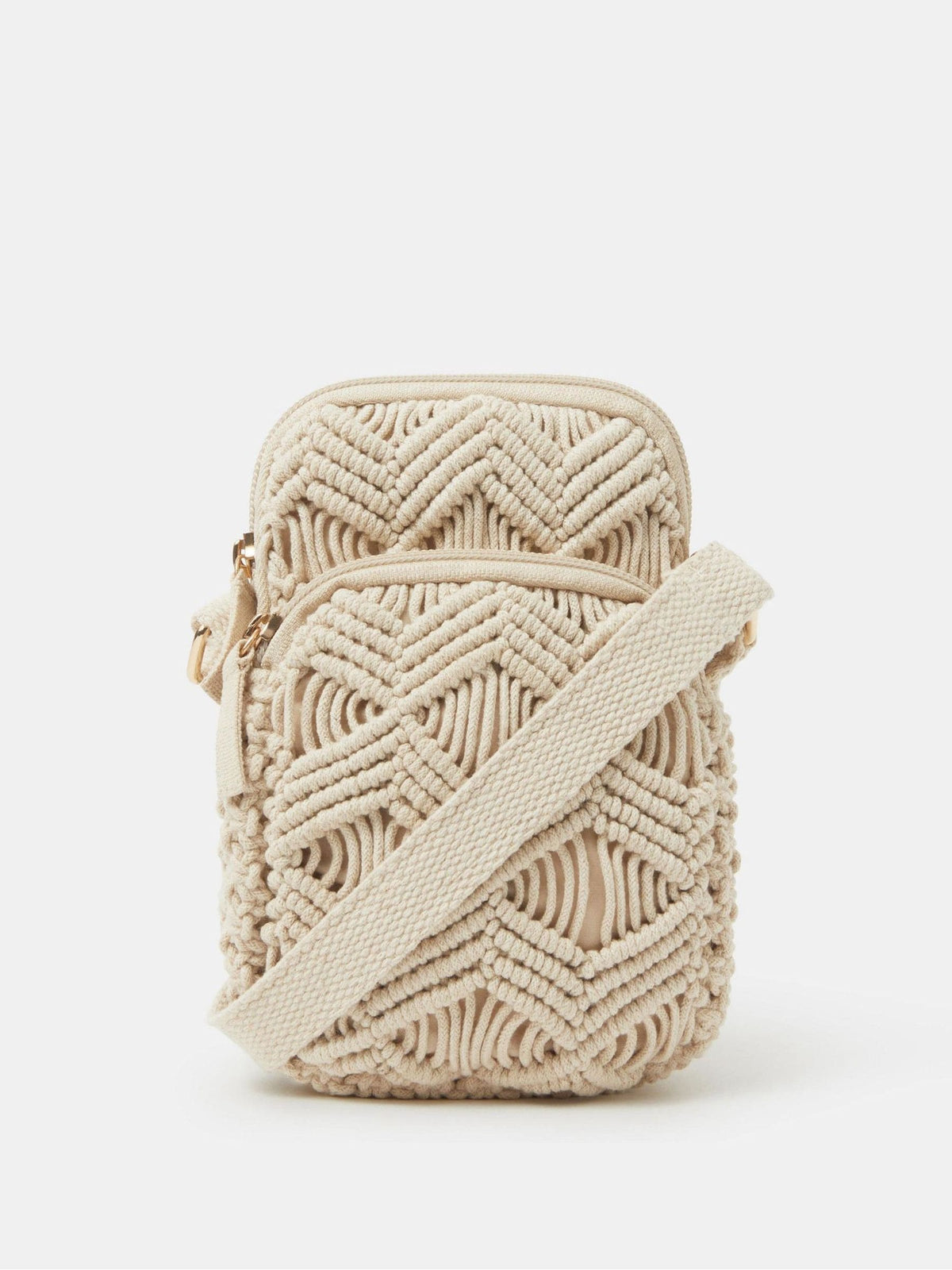 Accessorize cream macrame phone bag (British brand)