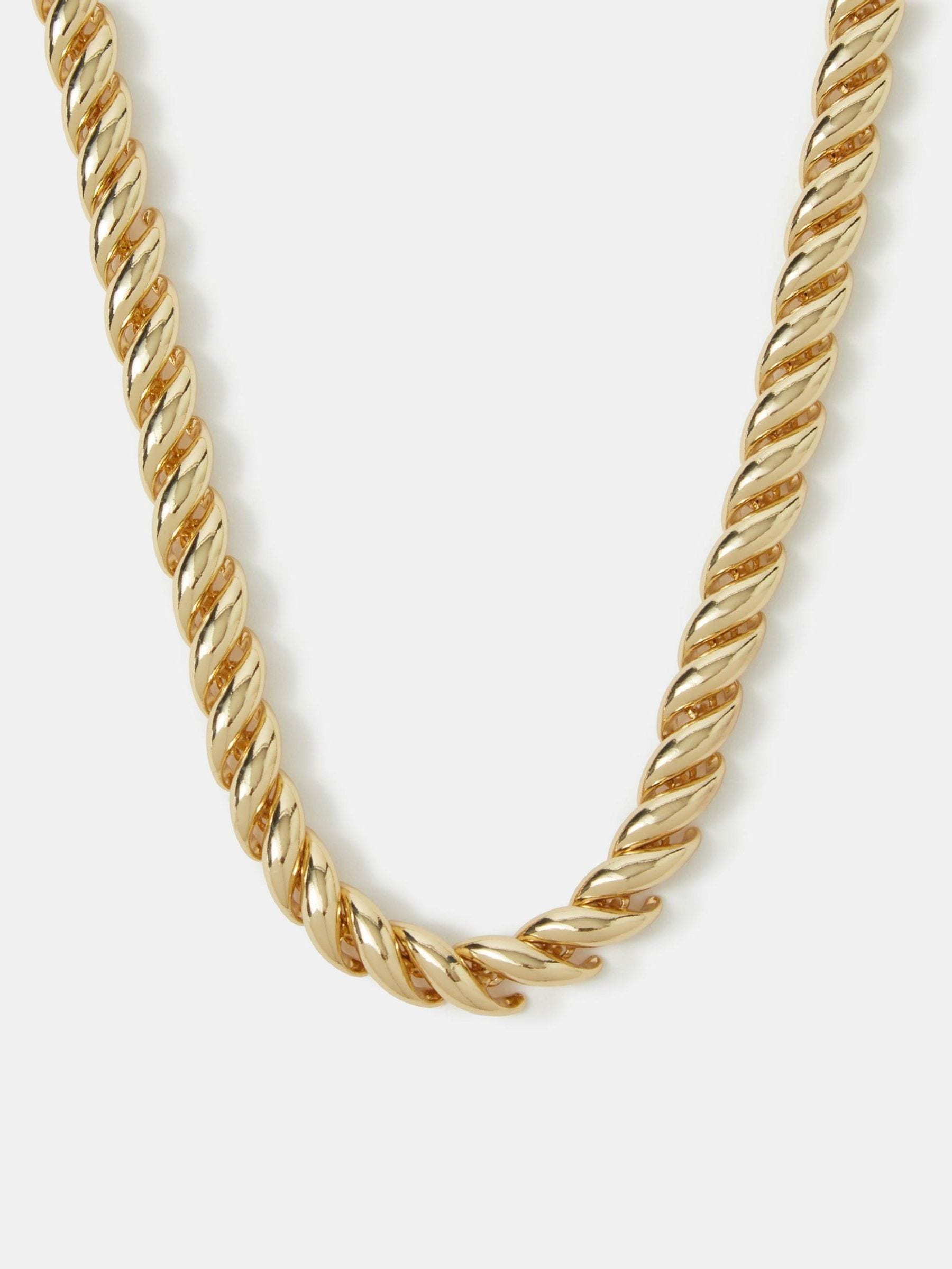 Accessorize gold-plated twisted wave necklace, imported from the UK