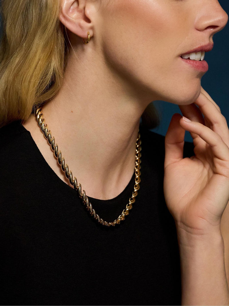 Accessorize gold-plated twisted wave necklace, imported from the UK