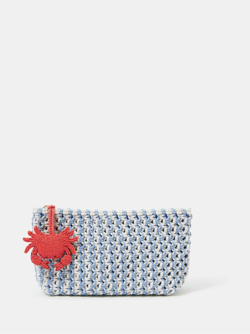 Accessorize blue crab charm macrame clutch bag - British product