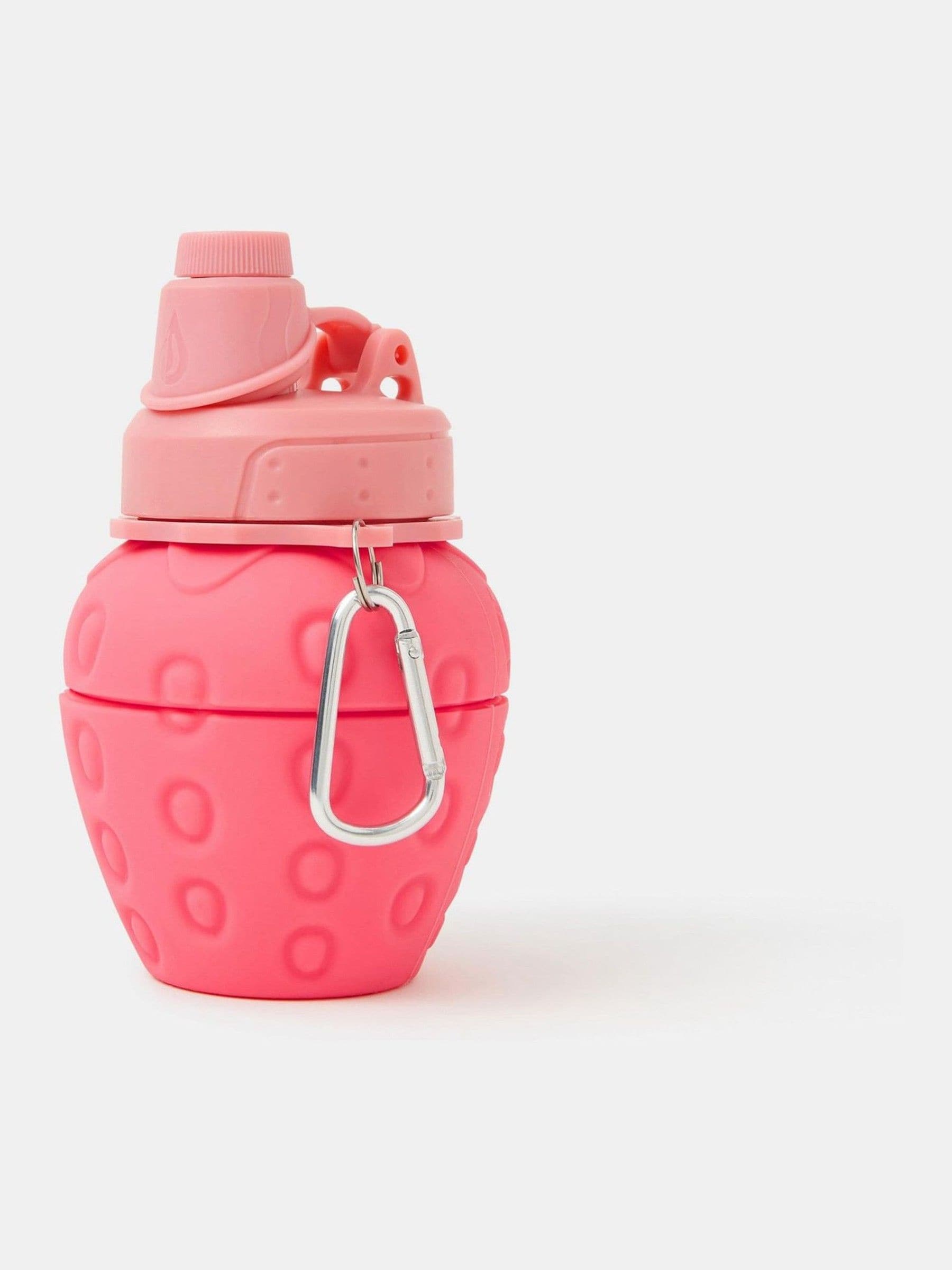 Accessorize pink collapsible strawberry water bottle 600ml (British brand)