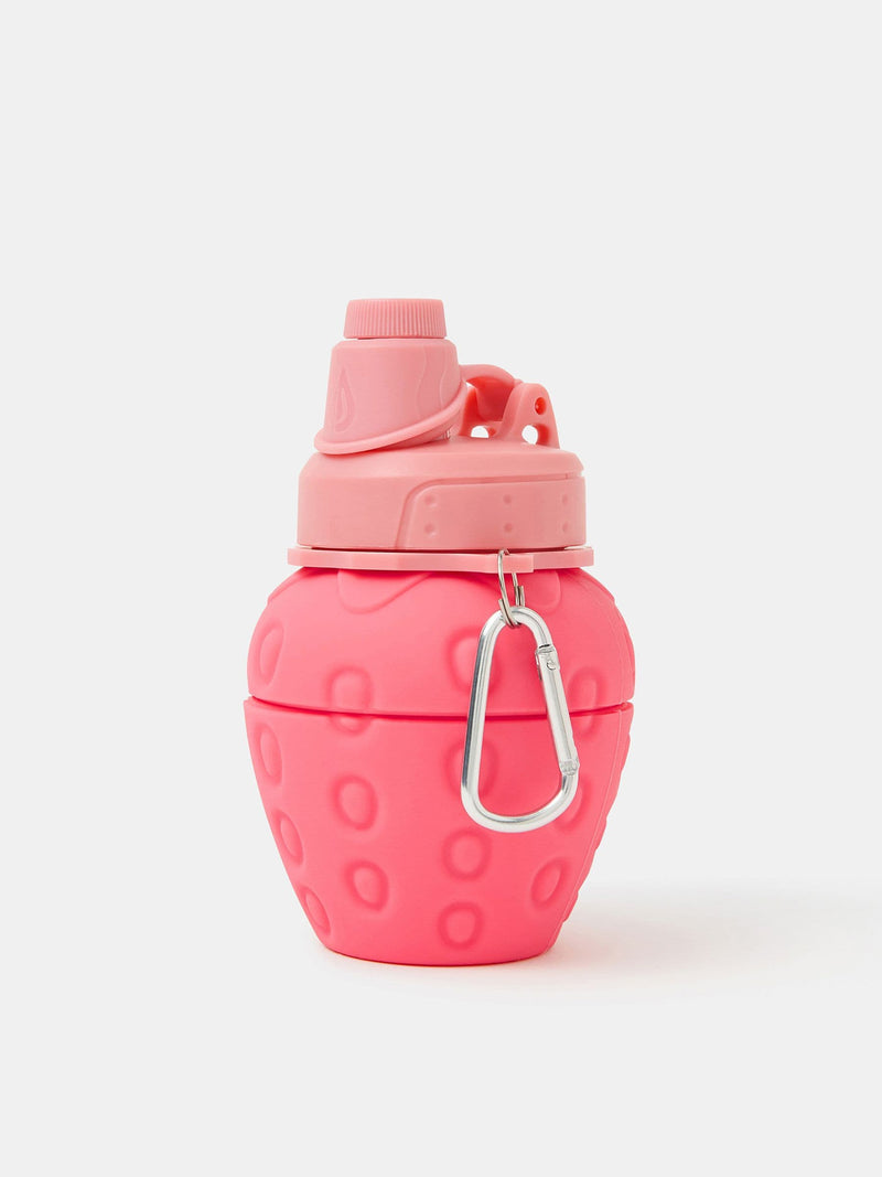 Accessorize pink collapsible strawberry water bottle 600ml (British brand)