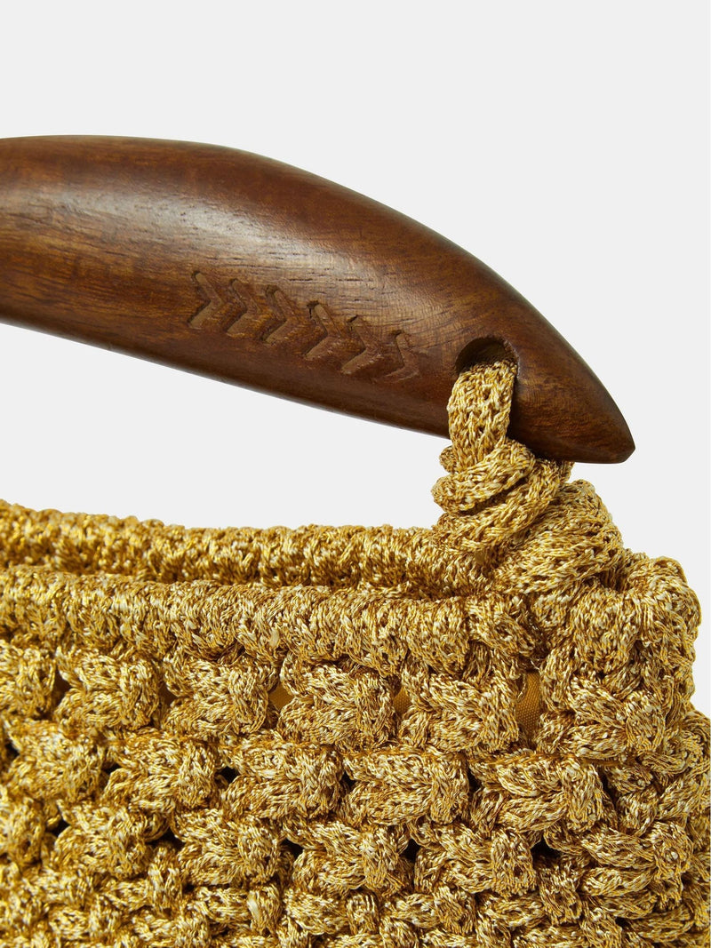 Accessorize gold fish handle woven crossbody bag, imported from the UK