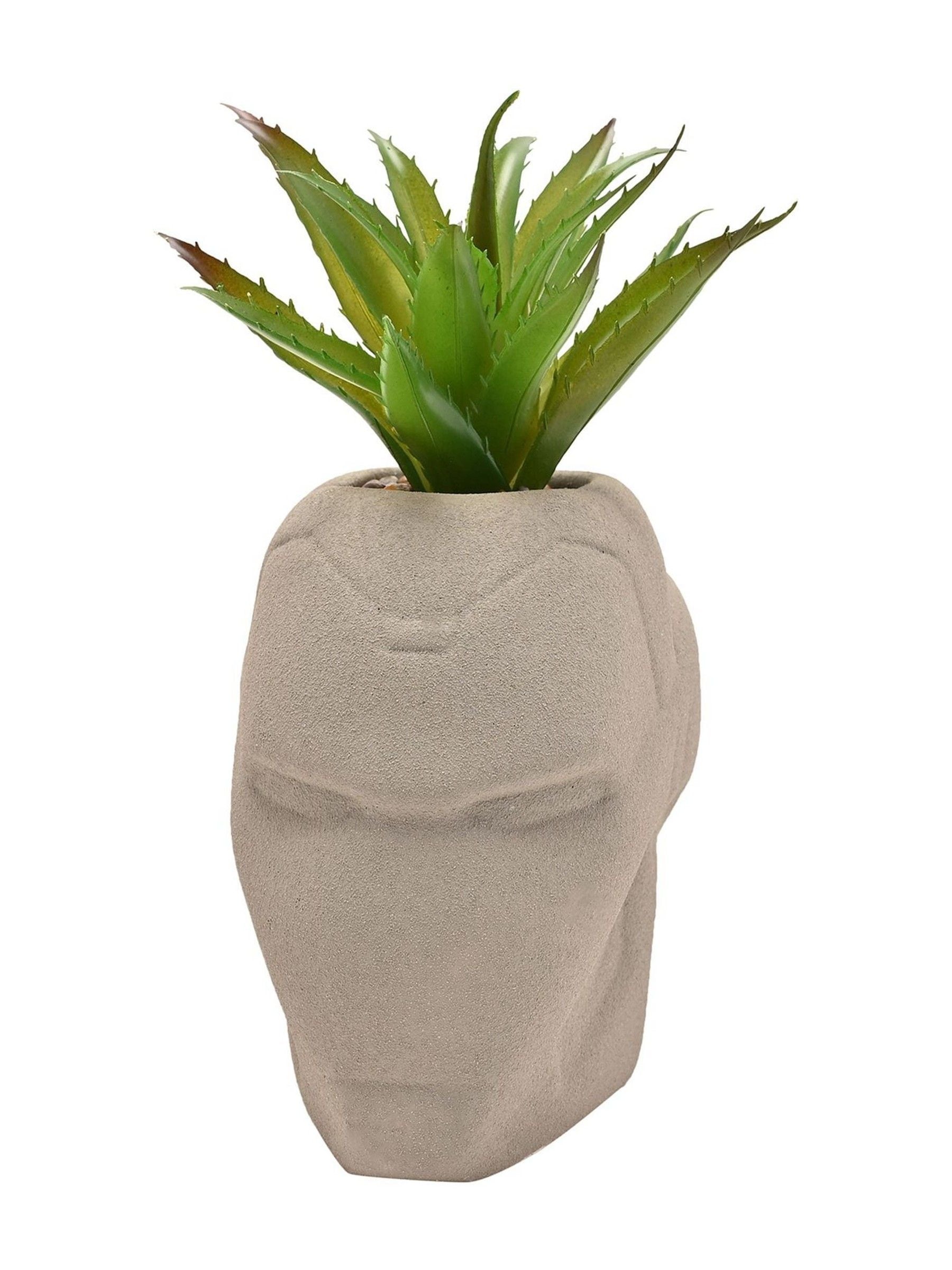 Marvel white Iron Man planter with faux plant (British brand)