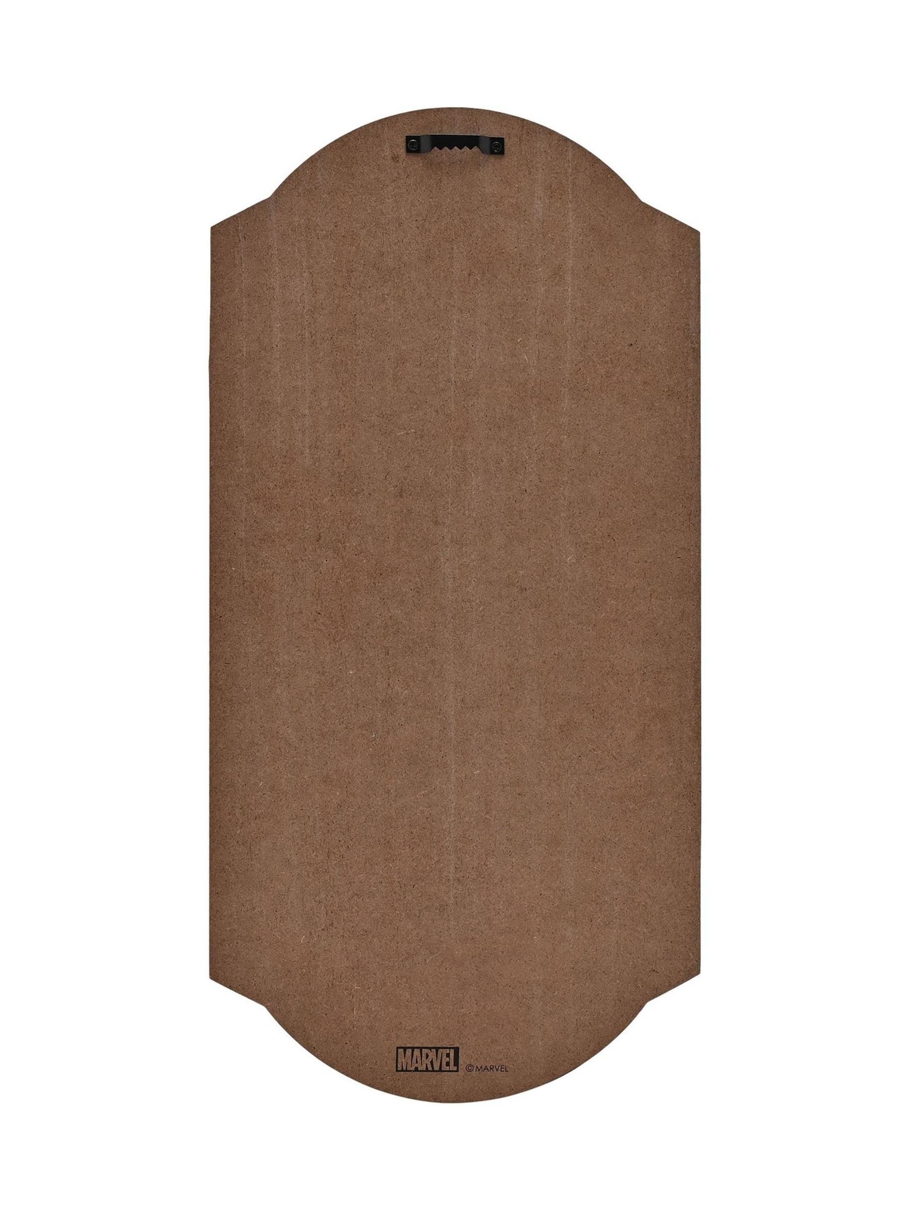 Marvel brown wall plaque featuring Iron Man and Captain America, UK version