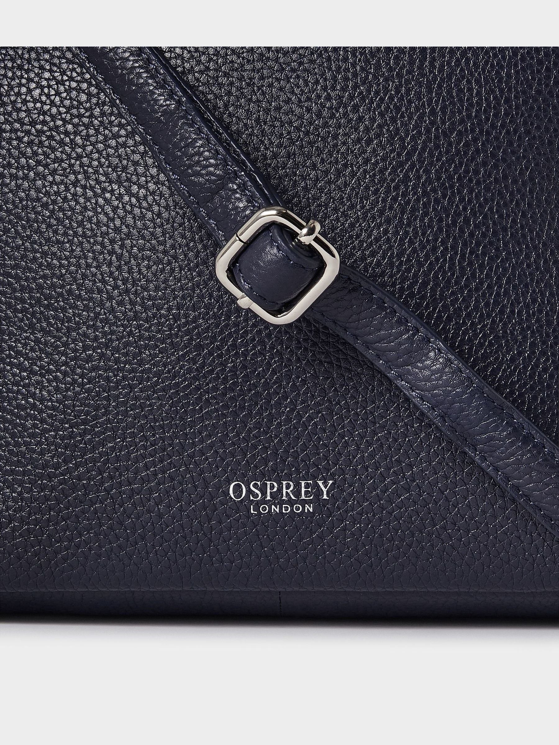 Osprey London blue Lyra leather crossbody bag (British brand)