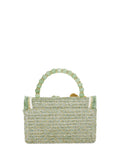 Dune London Green Blooms grab bag raffia, UK version