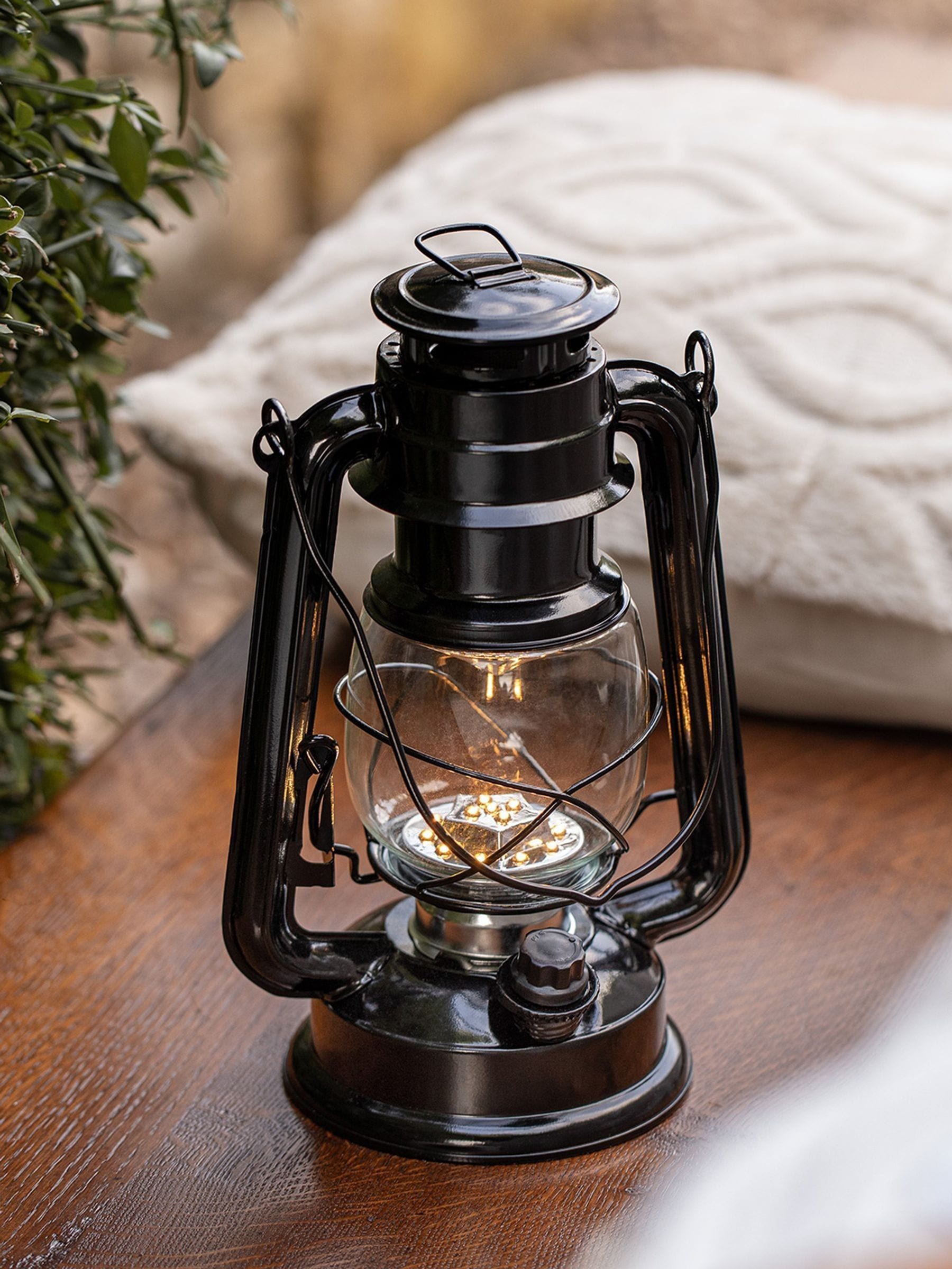 Lights4fun Black Storm battery lantern 24.5cm - British product
