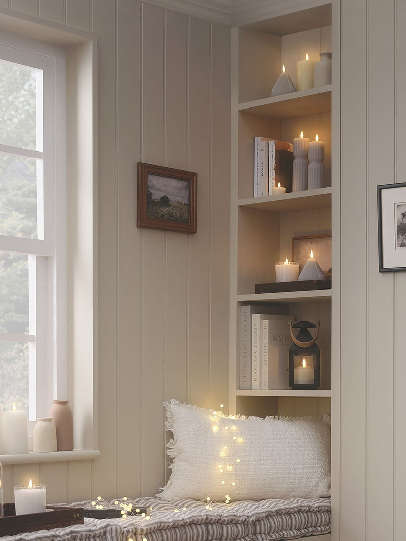 Lights4fun set of 2 twisted pillar candles 17.5cm (British brand)