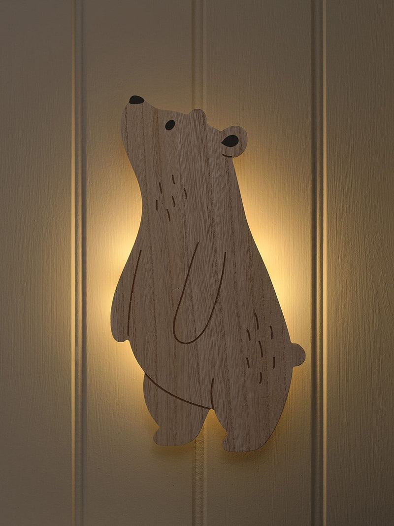 Lights4fun bear children's wall light with infrared remote, UK version