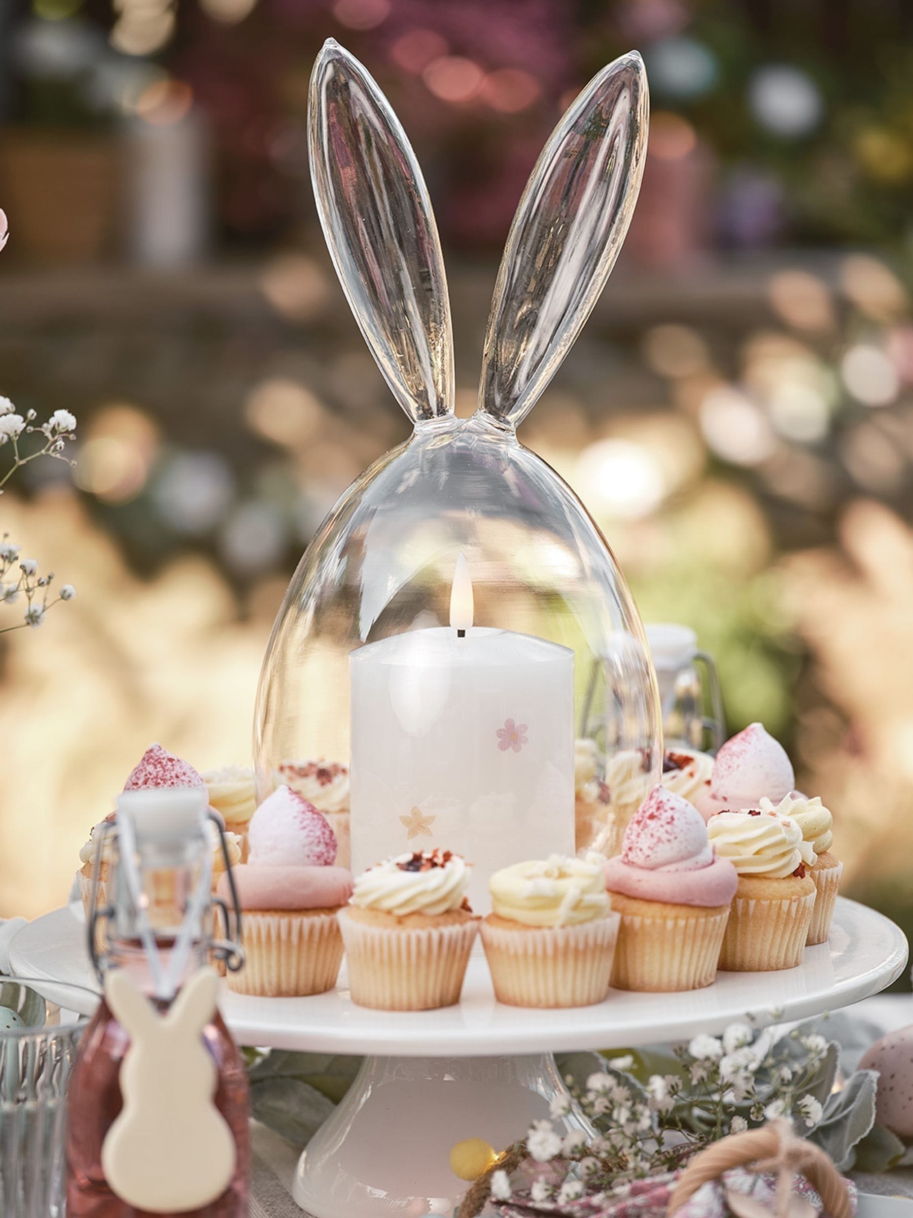 Lights4fun glass bunny dome unlit 29cm - British product
