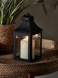 Lights4fun Black Albury garden lantern 25cm, imported from the UK