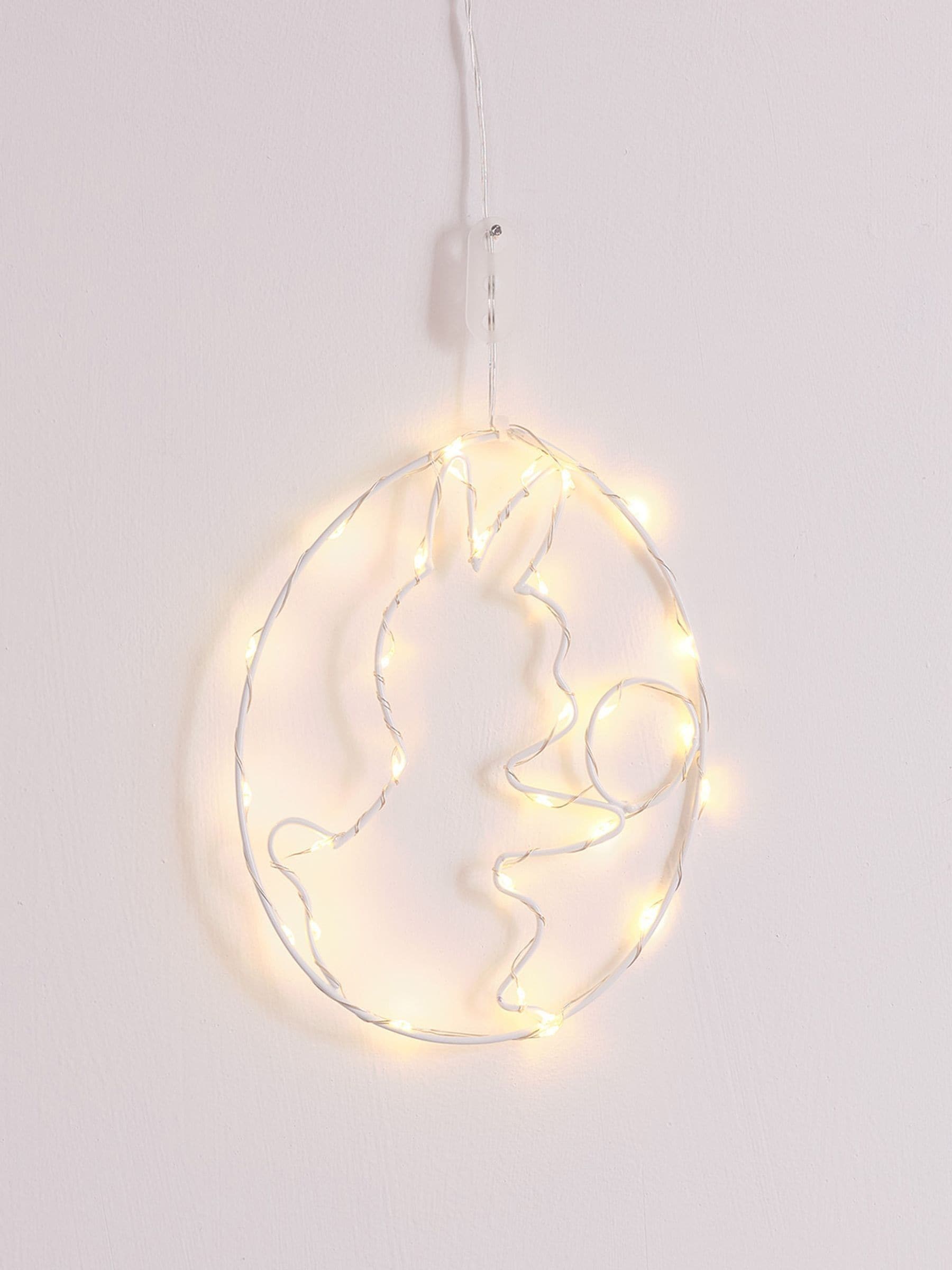 Lights4fun clear hanging LED Easter egg bunny design (British brand)