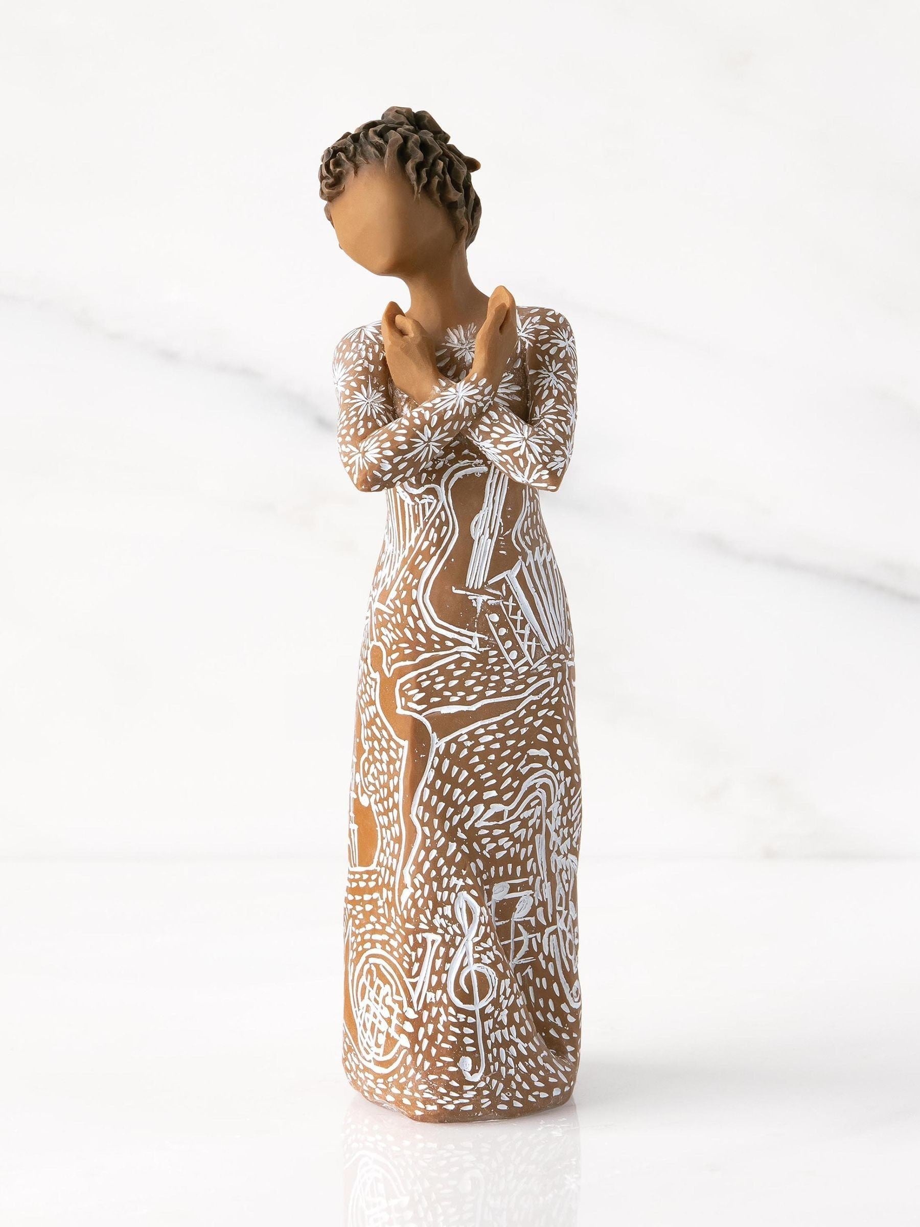 Willow Tree off white music speaks darker skin figurine - British product