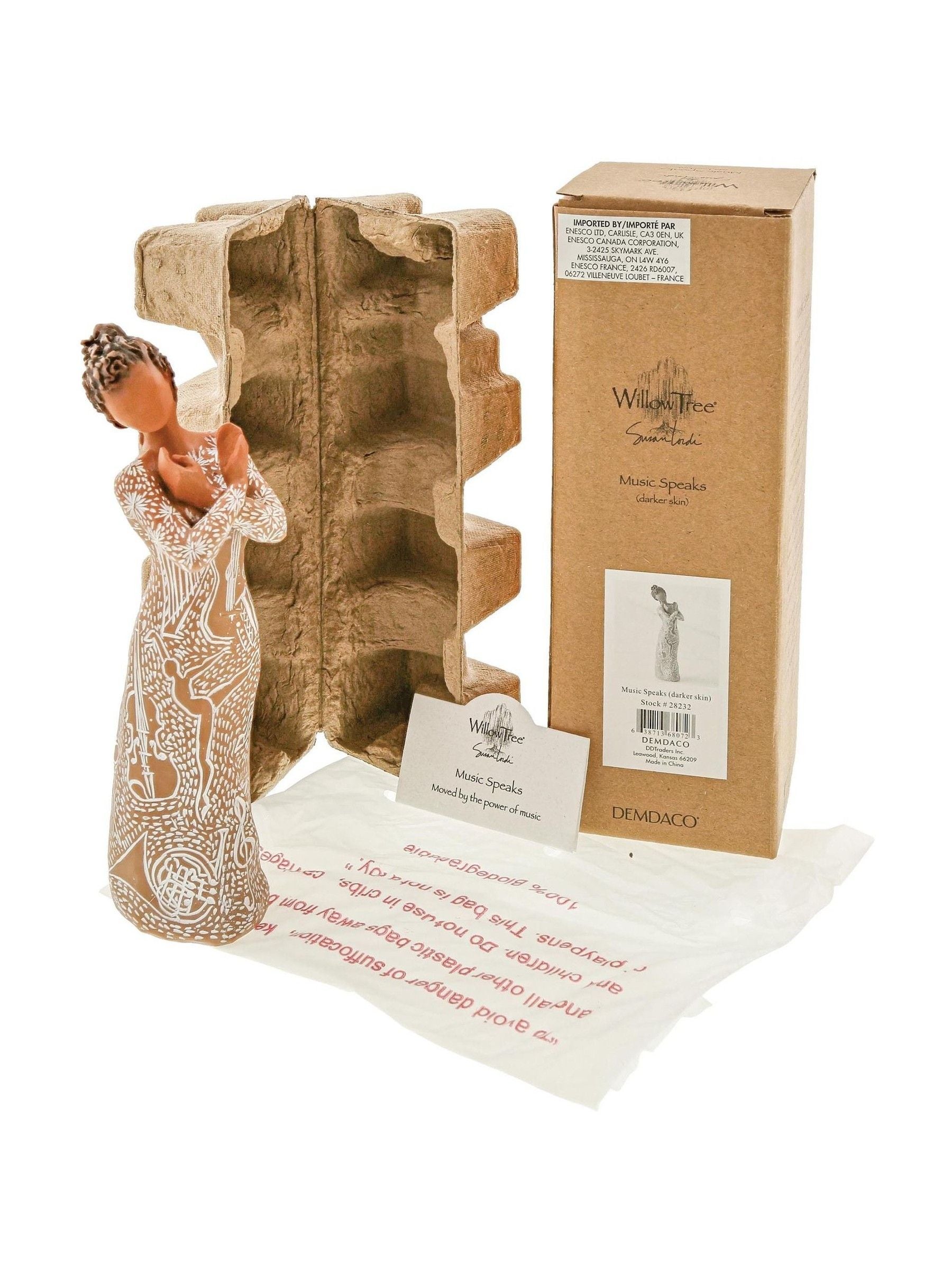 Willow Tree off white music speaks darker skin figurine - British product