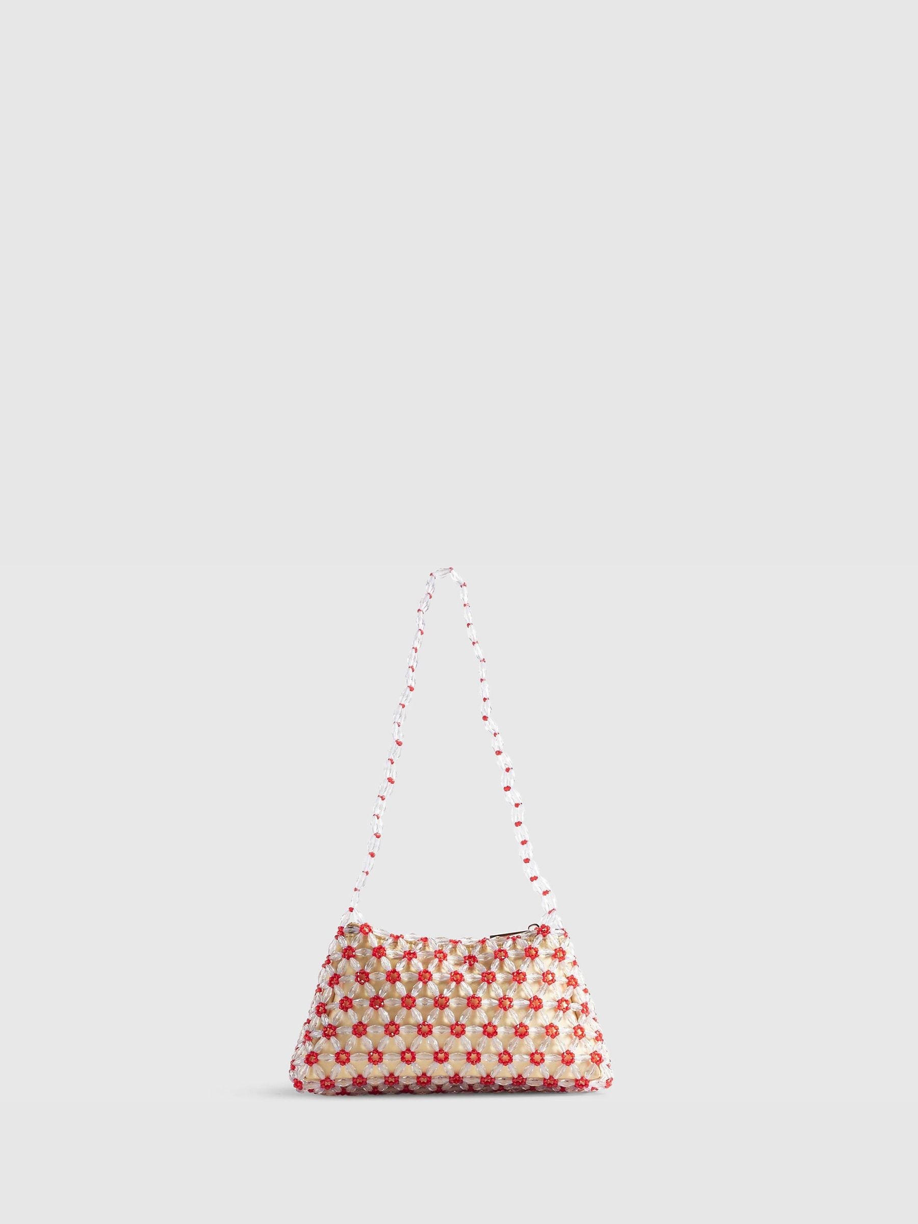 River Island yellow beaded daisy bag (British brand)