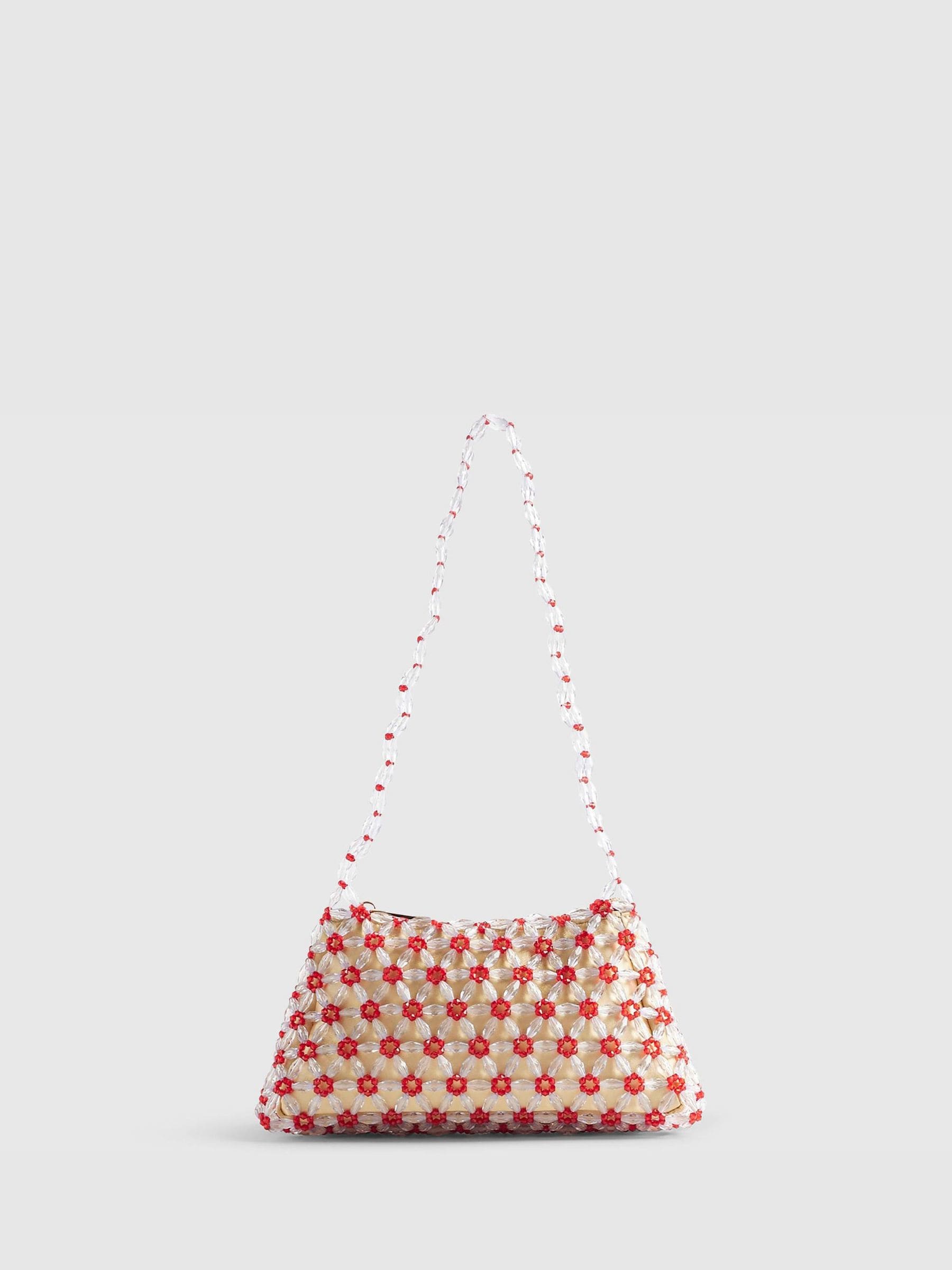 River Island yellow beaded daisy bag (British brand)