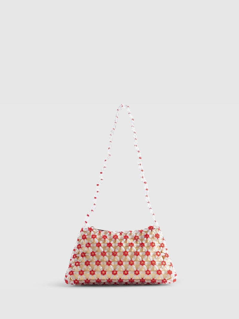 River Island yellow beaded daisy bag (British brand)