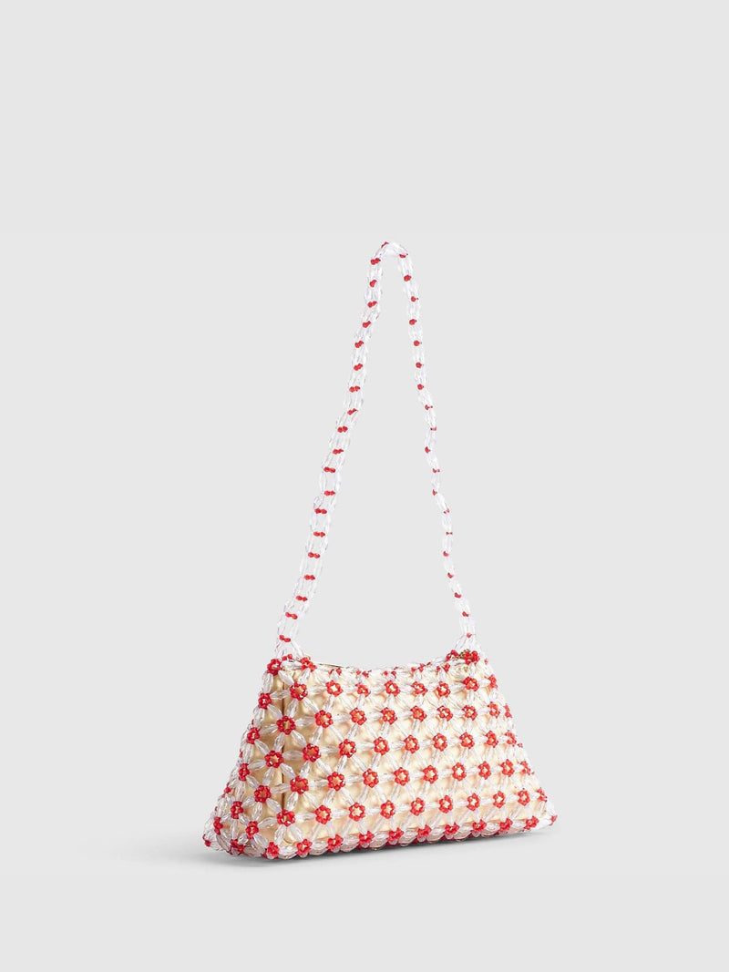 River Island yellow beaded daisy bag (British brand)