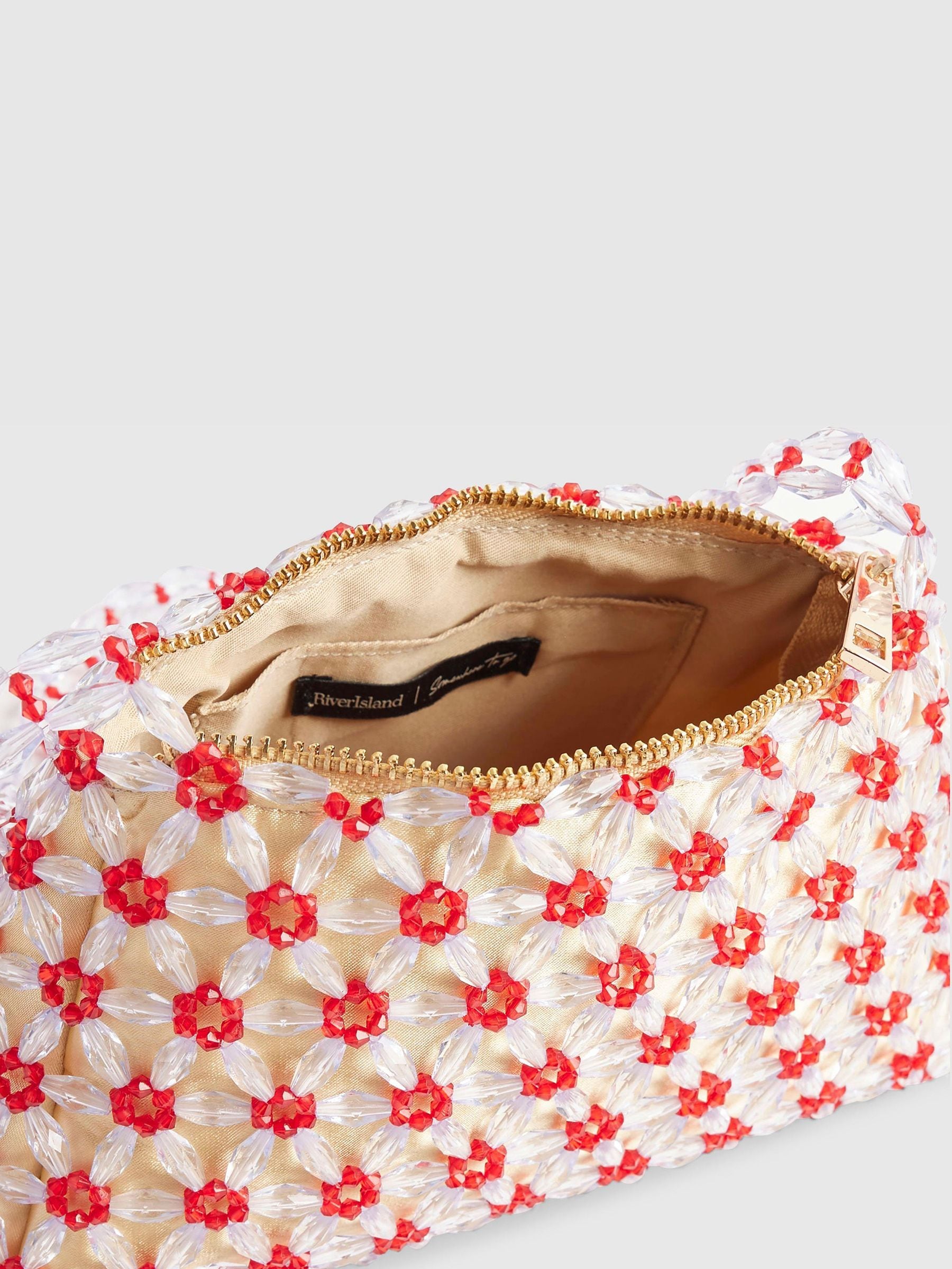 River Island yellow beaded daisy bag (British brand)