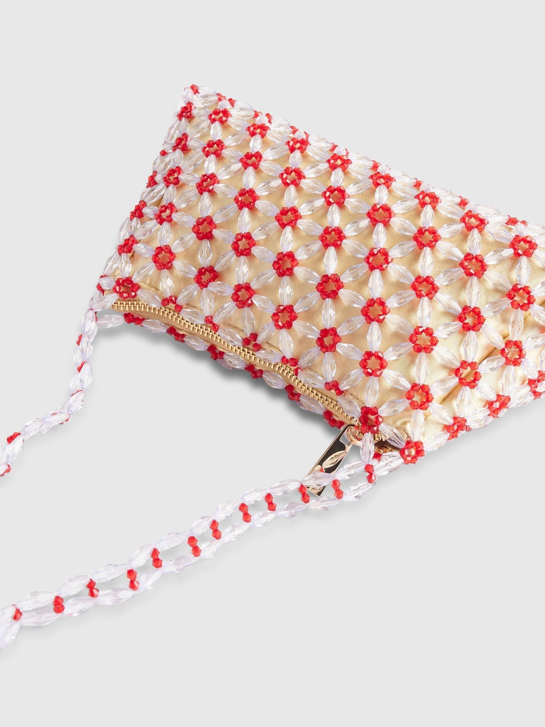 River Island yellow beaded daisy bag (British brand)