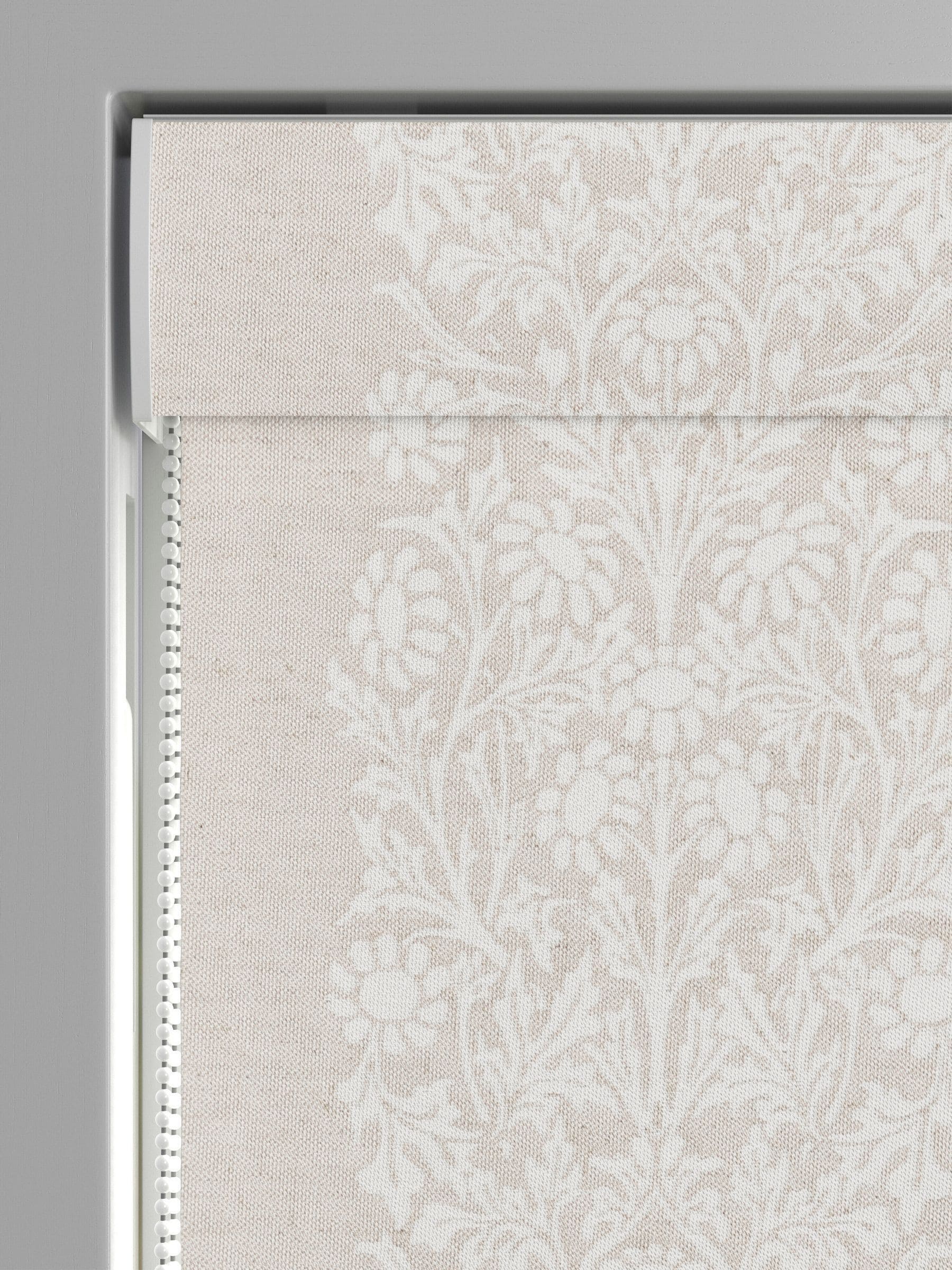 William Morris Blackthorn woven stripe roman blind (British brand)