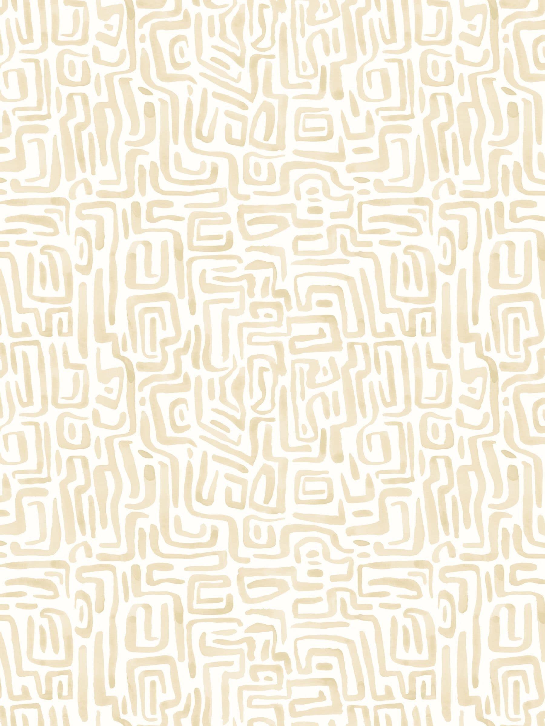 Hoopla Walls Olive Mix Maze Squiggle Wallpaper A4 Sample
