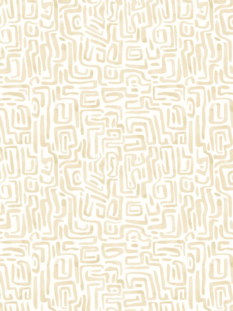 Hoopla Walls Olive Mix Maze Squiggle Wallpaper A4 Sample