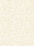 Hoopla Walls Olive Mix Maze Squiggle Wallpaper A4 Sample