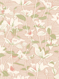 Hoopla Walls Blush Sage Lino Leaves Wallpaper A4 Sample