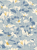 Hoopla Walls Soft Navy Lino Leaves Wallpaper A4 Sample
