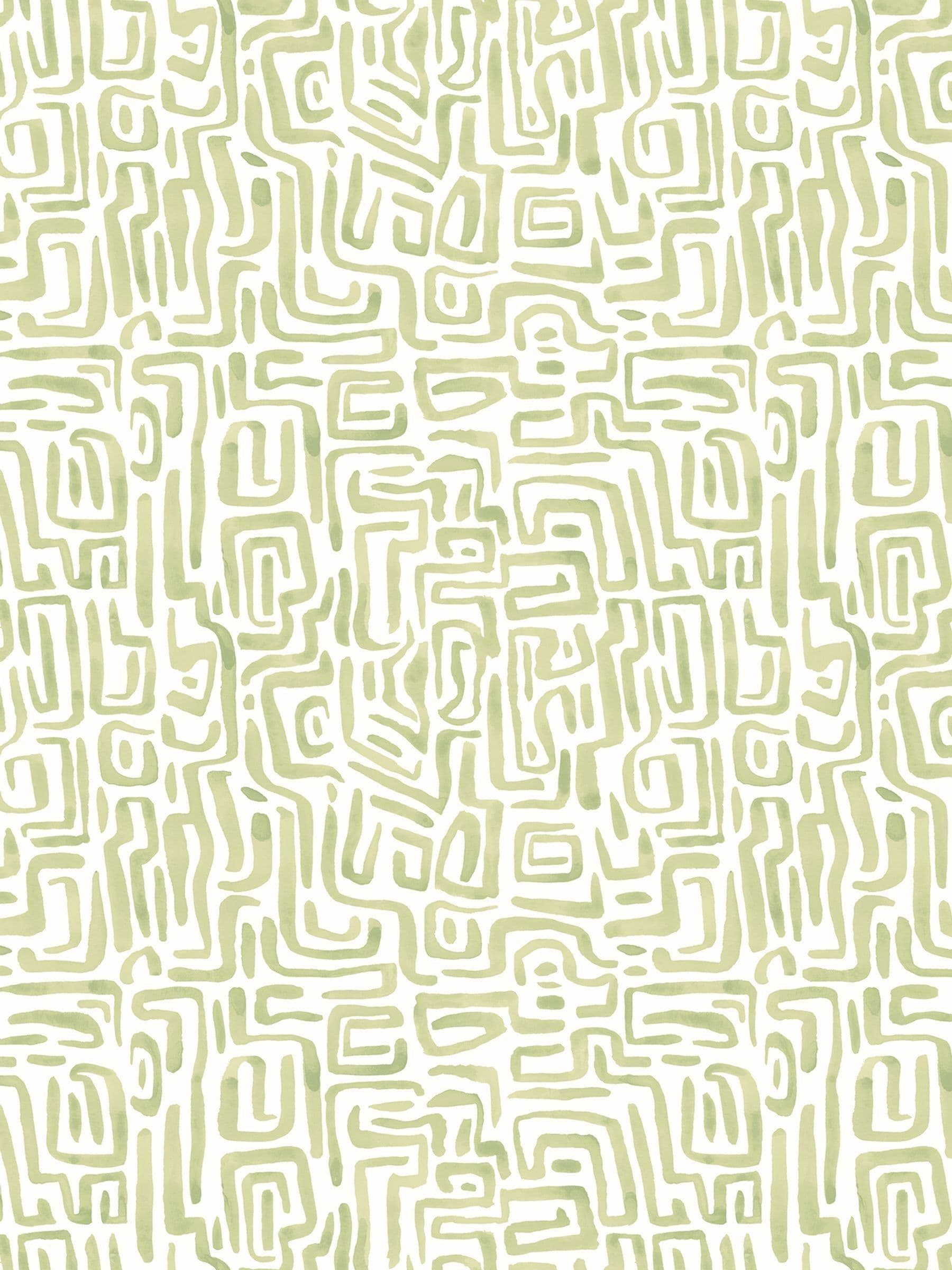 Hoopla Walls Olive Mix Maze Squiggle wallpaper A4 sample, imported from the UK