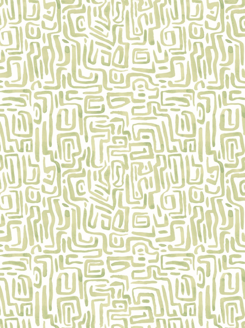 Hoopla Walls Olive Mix Maze Squiggle wallpaper A4 sample, imported from the UK