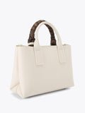 Carvela Mini Nina white leather tote bag, imported from the UK