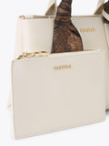 Carvela Mini Nina white leather tote bag, imported from the UK