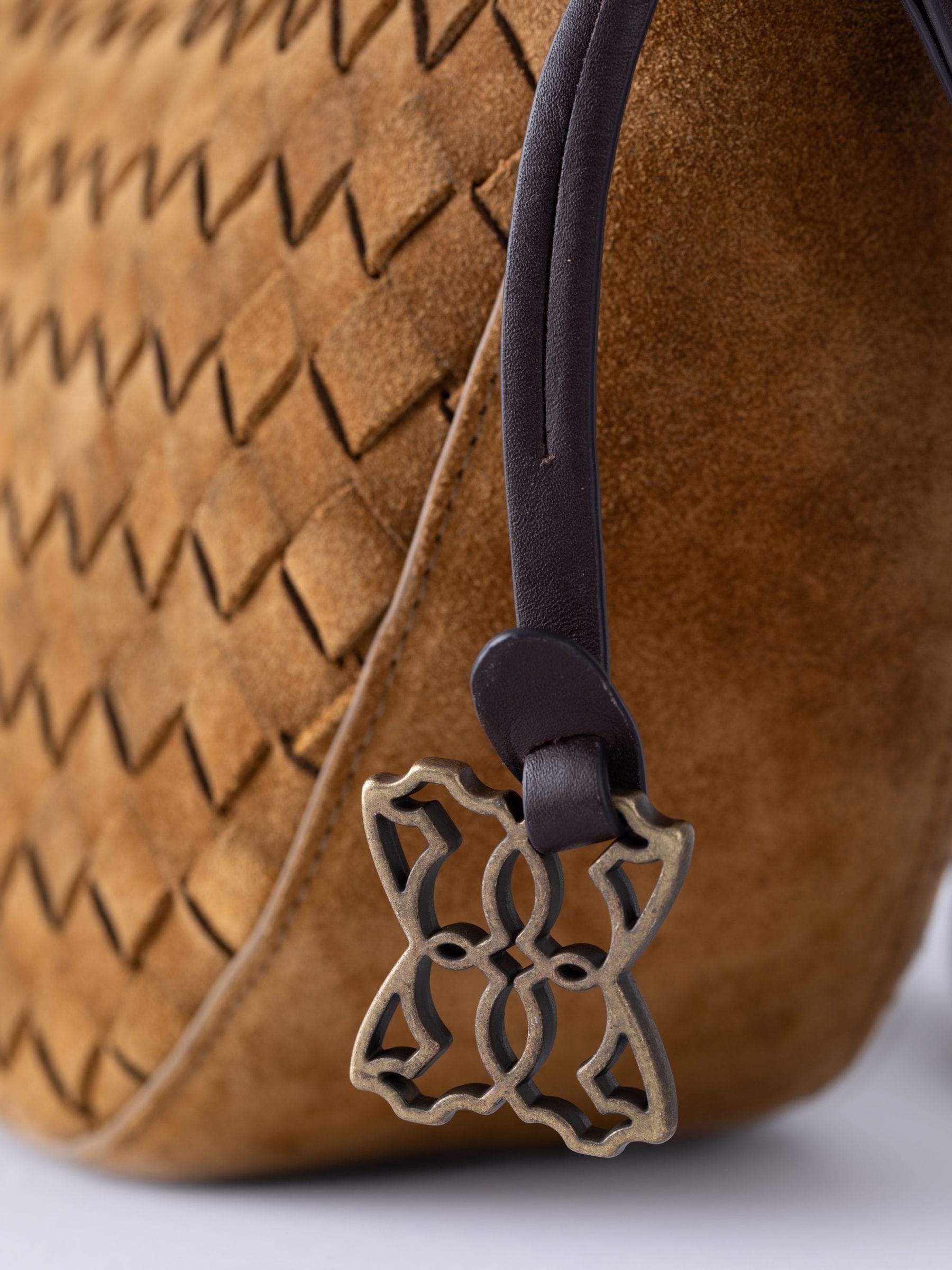 Lakeland Leather cognac Mirehouse suede sling bag, UK version