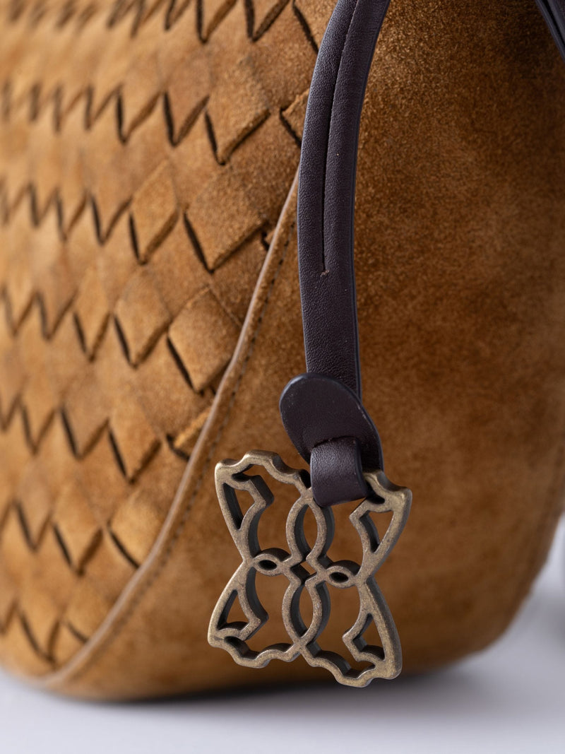 Lakeland Leather cognac Mirehouse suede sling bag, UK version