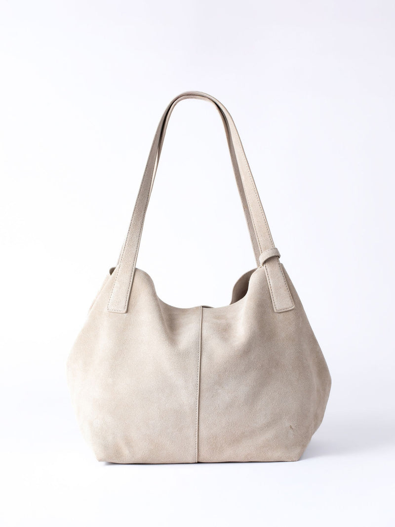 Lakeland Leather Santon suede tote bag nude, UK version