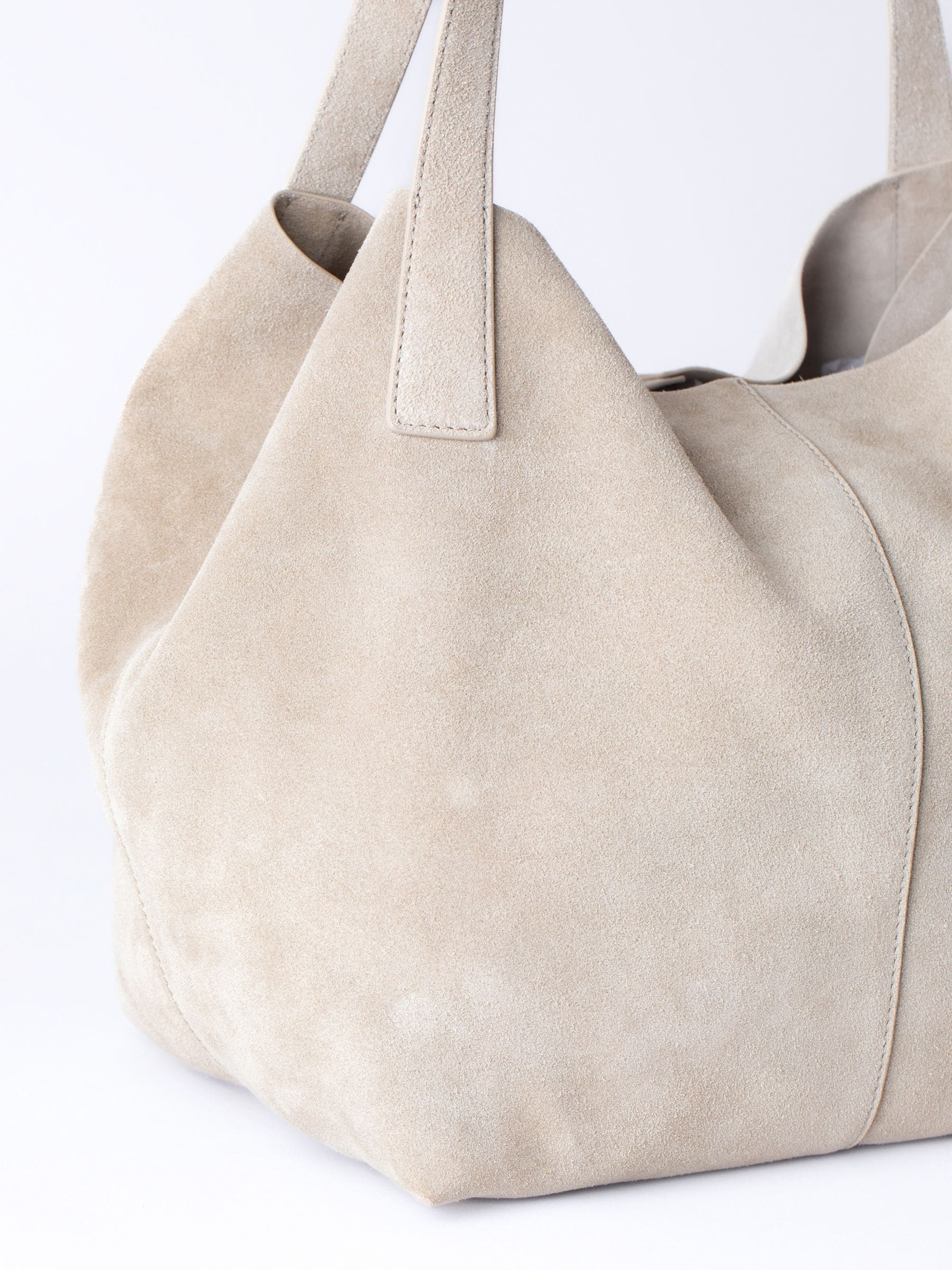 Lakeland Leather Santon suede tote bag nude, UK version