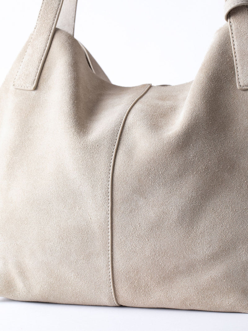 Lakeland Leather Santon suede tote bag nude, UK version