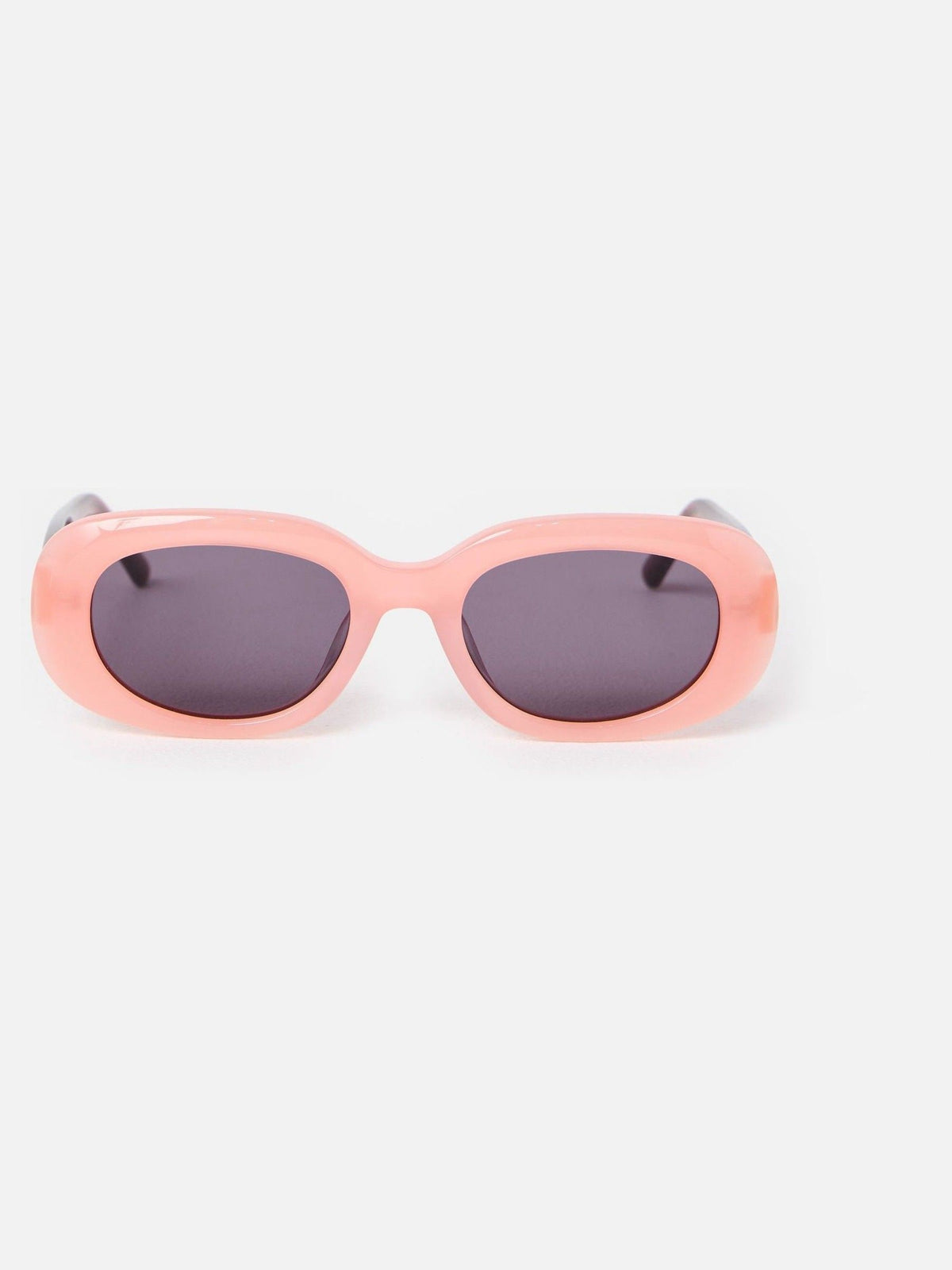 Oliver Bonas pink berry red oval acetate sunglasses, imported from the UK