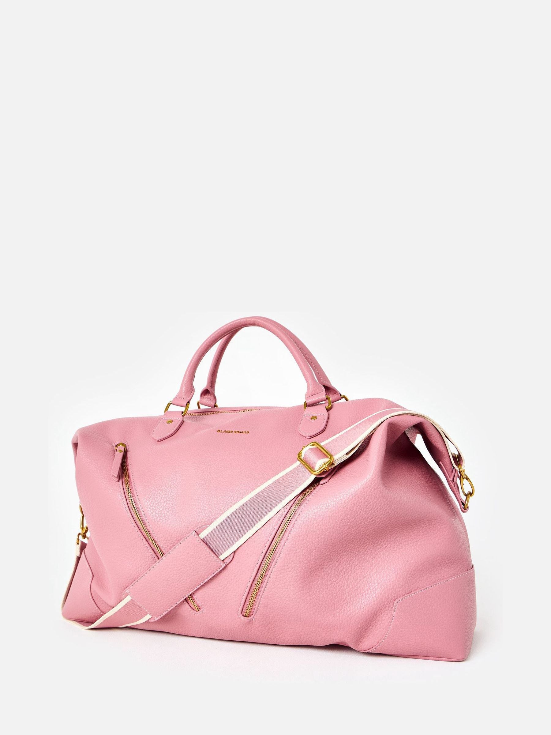 Oliver Bonas dusty pink weekend bag, imported from the UK
