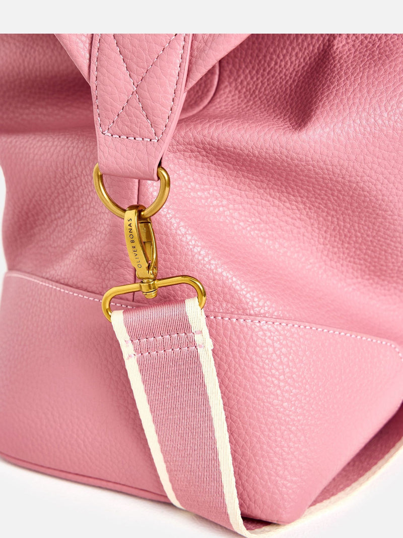 Oliver Bonas dusty pink weekend bag, imported from the UK