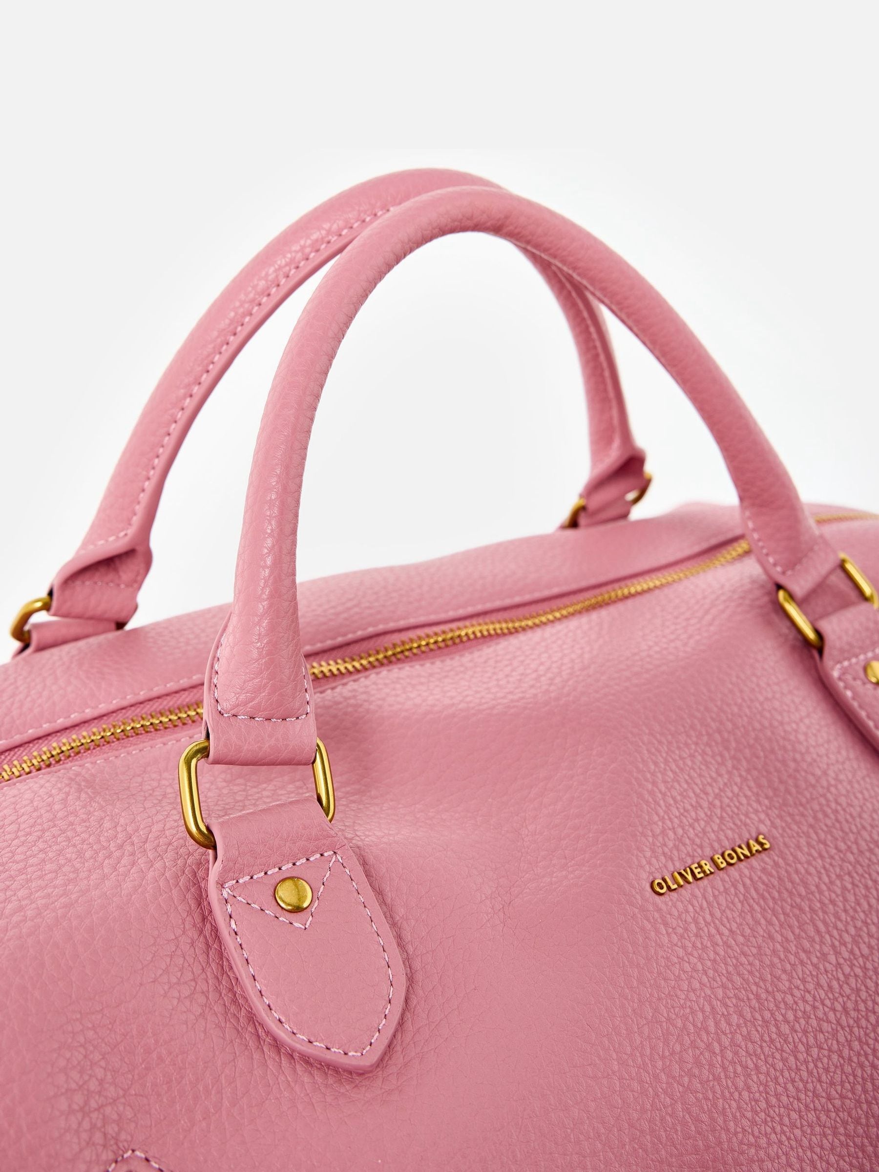 Oliver Bonas dusty pink weekend bag, imported from the UK