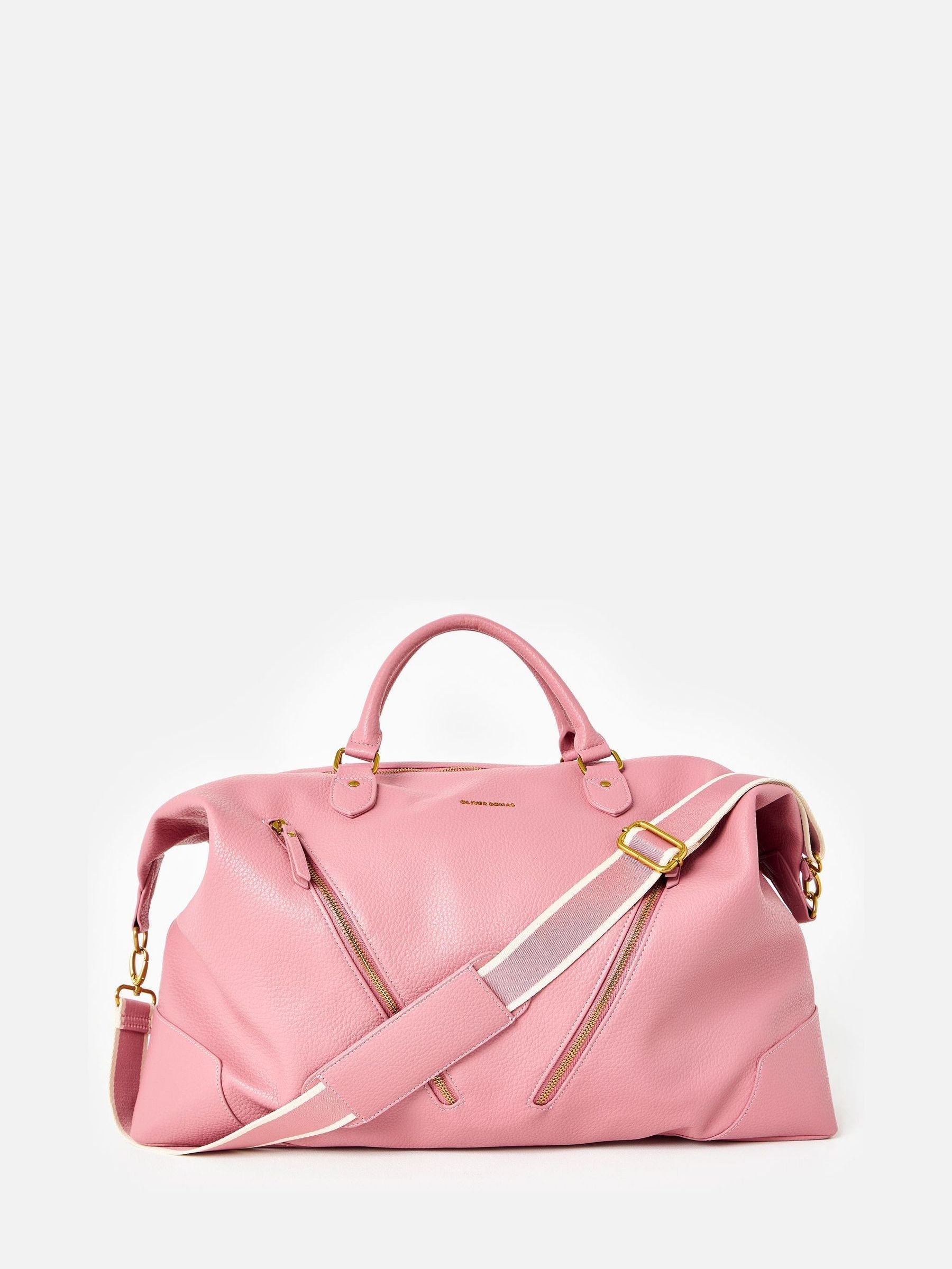 Oliver Bonas dusty pink weekend bag, imported from the UK
