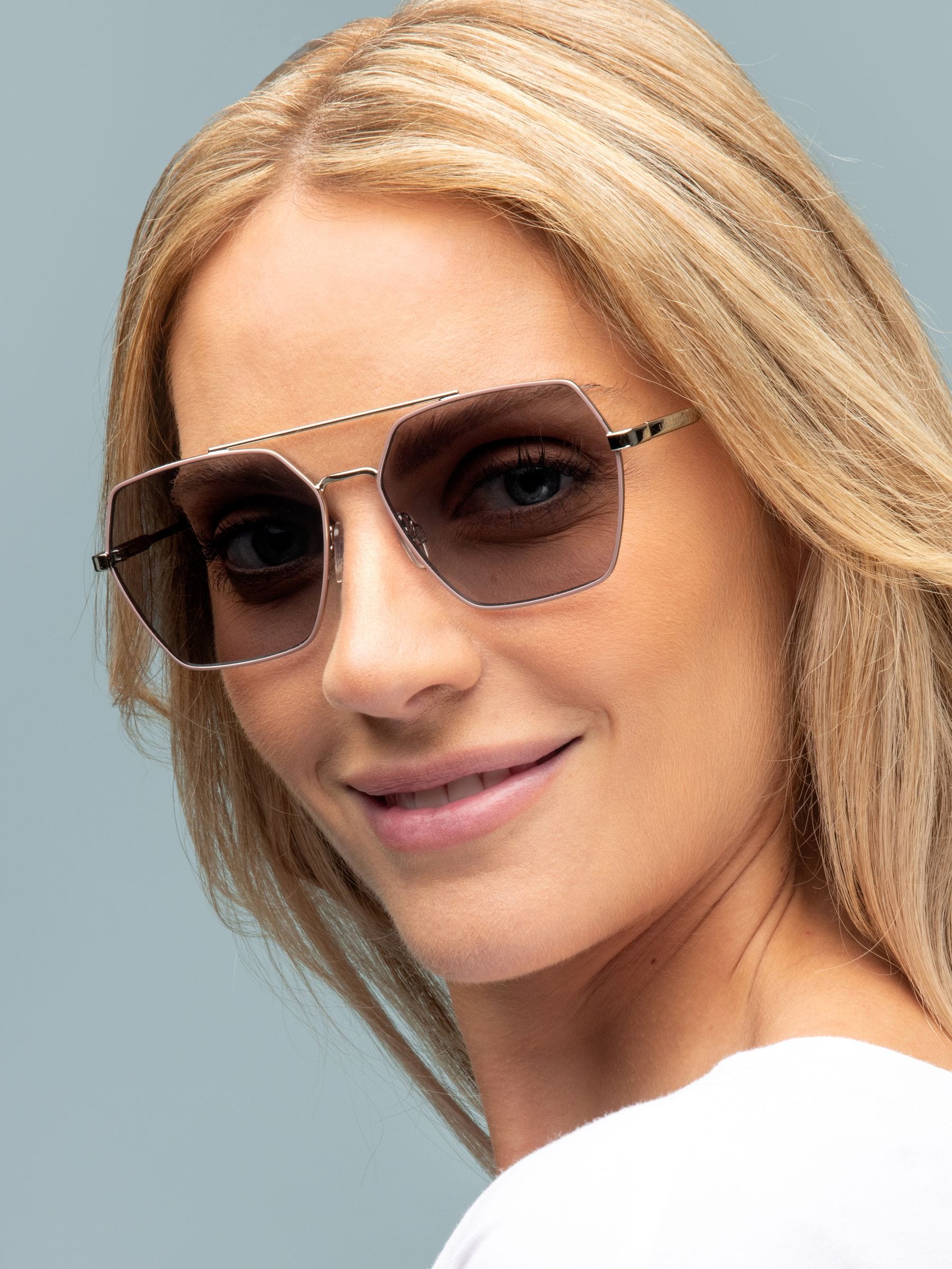 Laura Ashley silver rectangular sunglasses with metal frame (British brand)